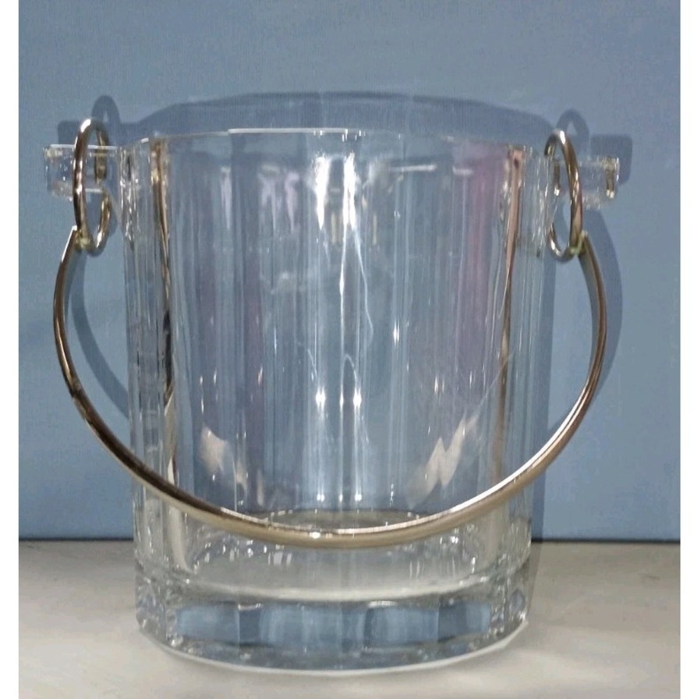 Vintage Italian Mid Century Modern Crystal Ice Bucket